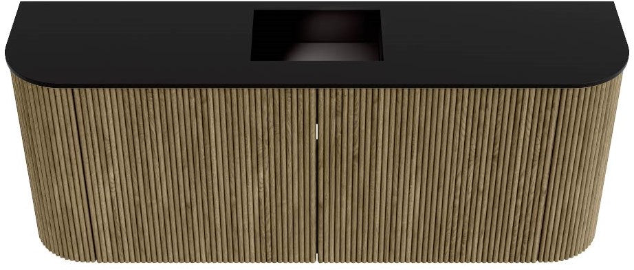 JOYA 103,2cm toiletmeubel ronding links + rechts kleur Dusk. Wastafel FAYE positie Midden 1 kraangat kleur Urban.