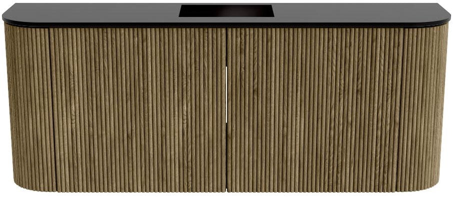 JOYA 103,2cm toiletmeubel ronding links + rechts kleur Dusk. Wastafel FAYE positie Midden 1 kraangat kleur Urban.