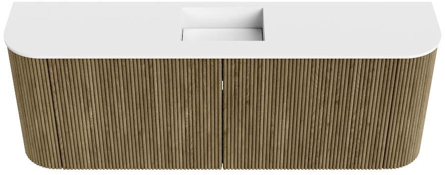 JOYA 113,2cm toiletmeubel ronding links + rechts kleur Dusk. Wastafel FAYE positie Midden 1 kraangat kleur Talc.