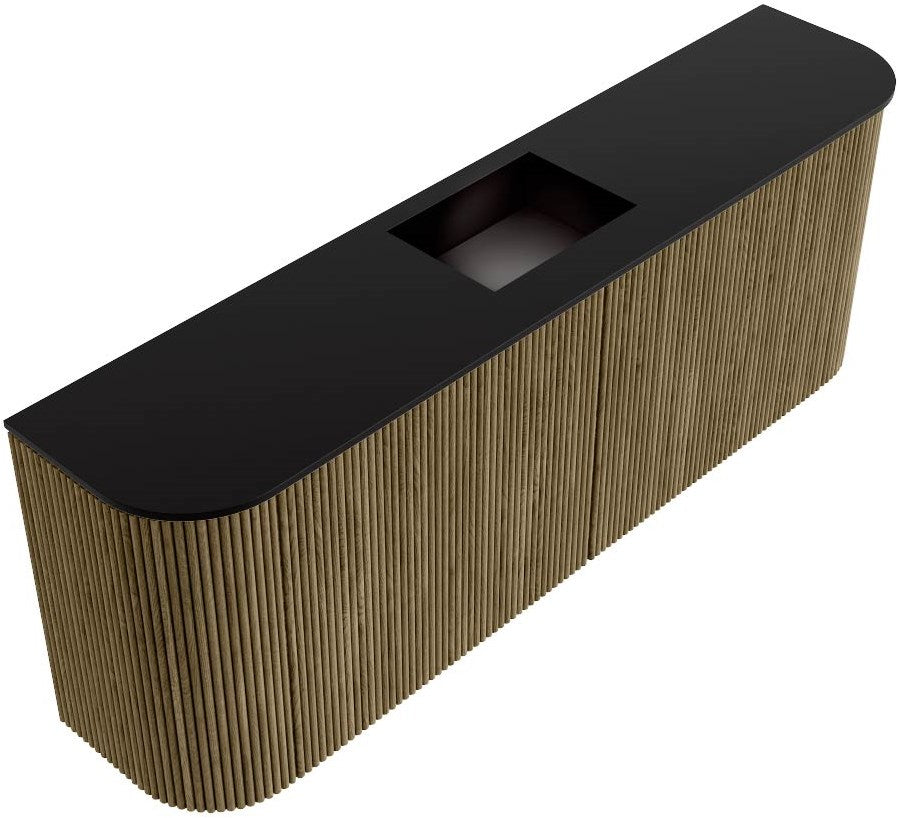 JOYA 113,2cm toiletmeubel ronding links + rechts kleur Dusk. Wastafel FAYE positie Midden 1 kraangat kleur Urban.
