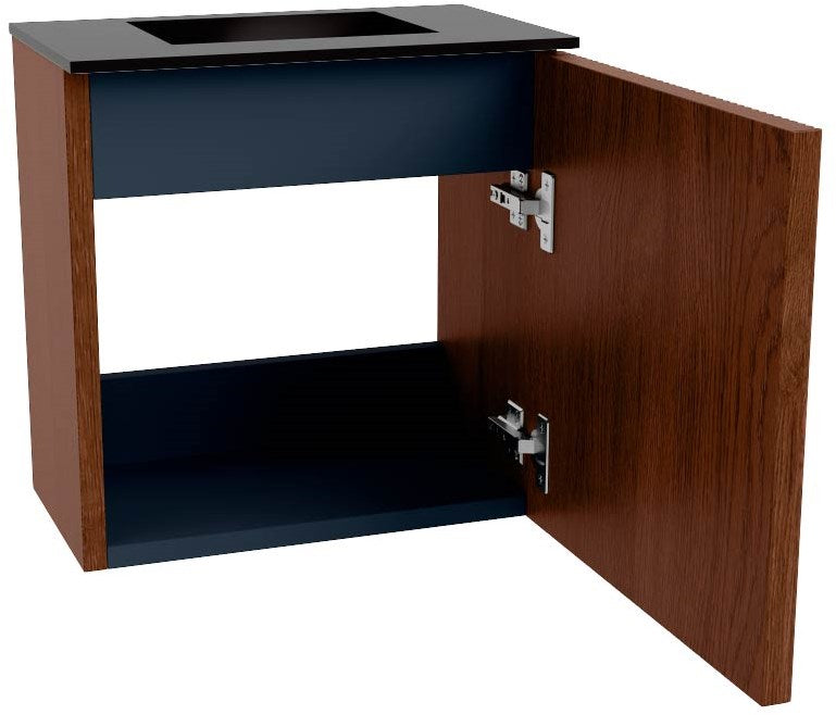 JOYA 40cm toiletmeubel kleur Ruby. Wastafel FAYE positie Midden Zonder kraangat kleur Urban