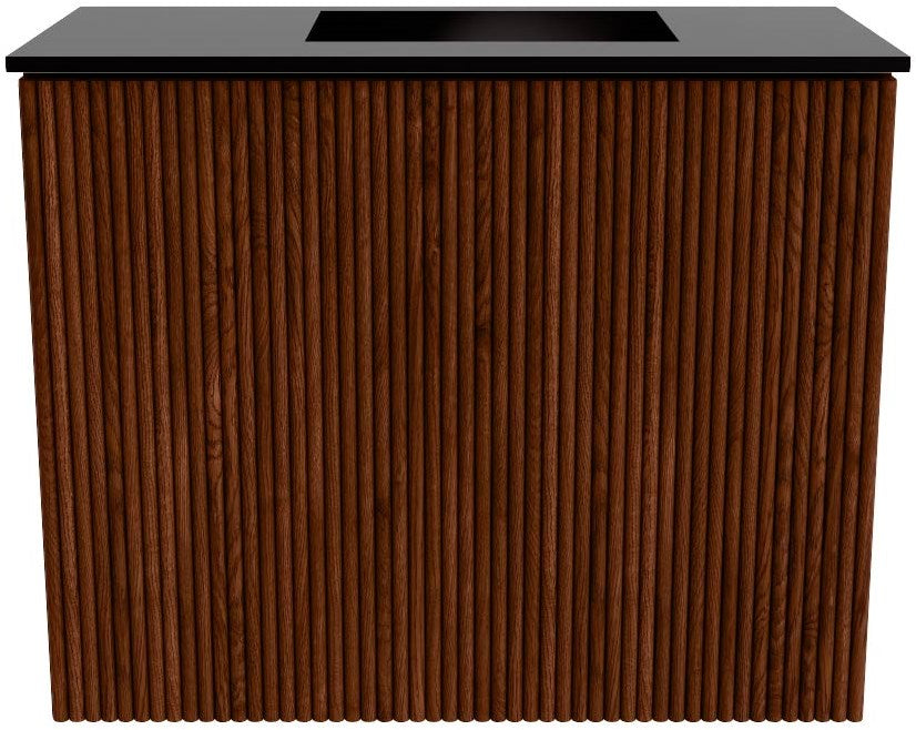 JOYA 50cm toiletmeubel kleur Ruby. Wastafel FAYE positie Rechts Zonder kraangat kleur Urban.