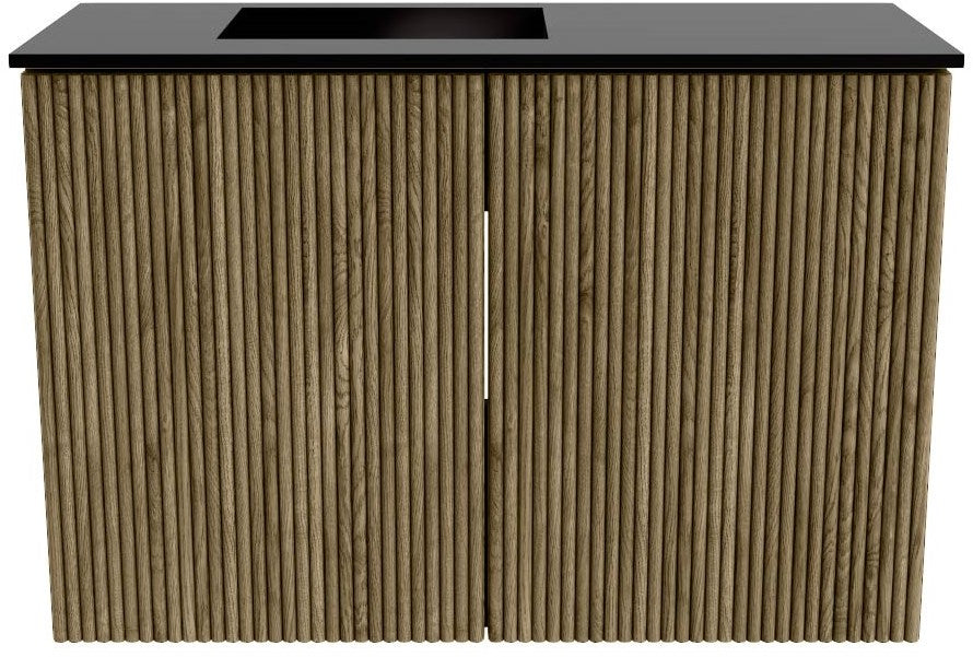 JOYA 60cm toiletmeubel kleur Dusk. Wastafel FAYE positie Links 1 kraangat kleur Urban.