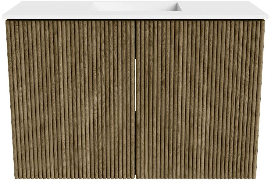 JOYA 60cm toiletmeubel kleur Dusk. Wastafel FAYE positie Midden 1 kraangat kleur Talc.