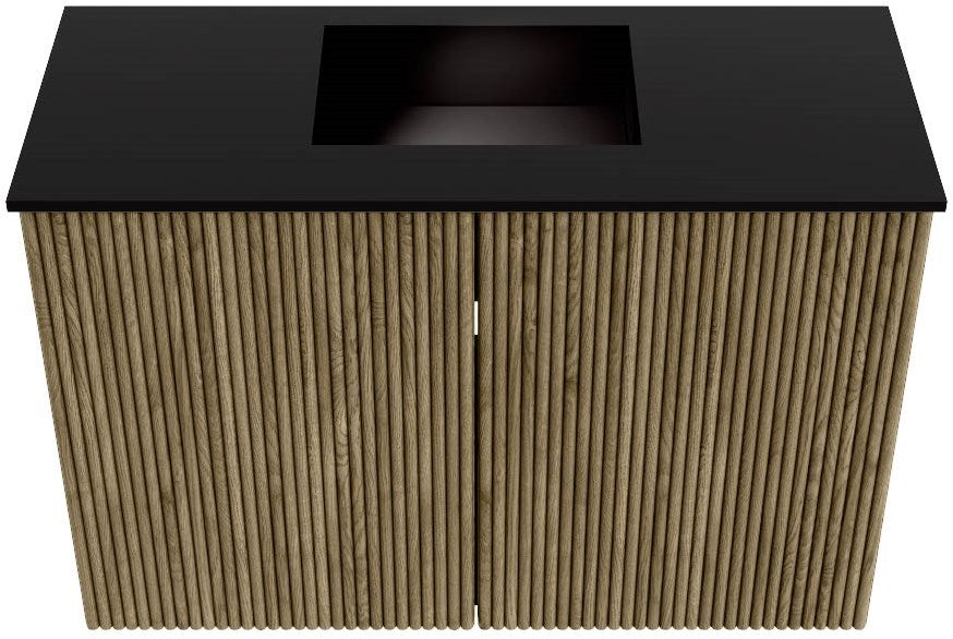 JOYA 60cm toiletmeubel kleur Dusk. Wastafel FAYE positie Midden 1 kraangat kleur Urban.