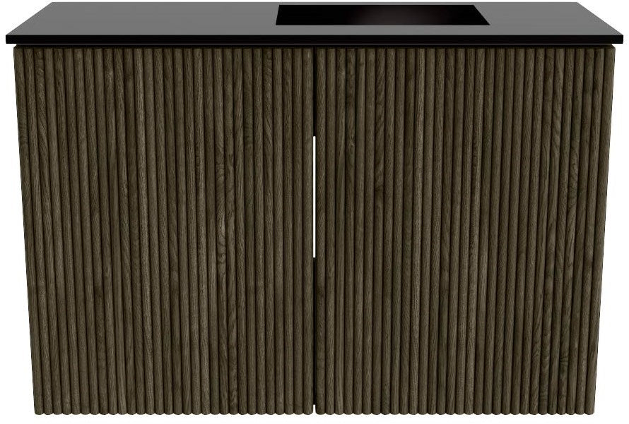 JOYA 60cm toiletmeubel kleur Shadow. Wastafel FAYE positie Rechts Zonder kraangat kleur Urban.