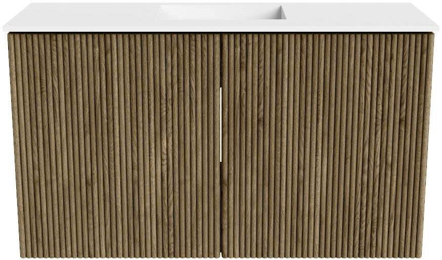 JOYA 70cm toiletmeubel kleur Dusk. Wastafel FAYE positie Midden 1 kraangat kleur Talc.