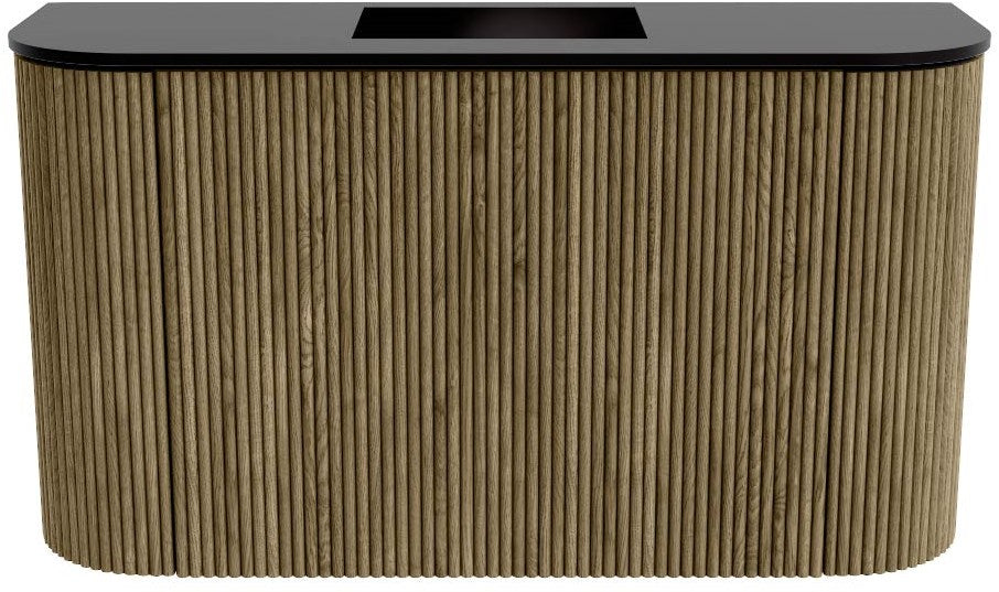 JOYA 73,2cm toiletmeubel ronding links + rechts kleur Dusk. Wastafel FAYE positie Midden Zonder kraangat kleur Urban.