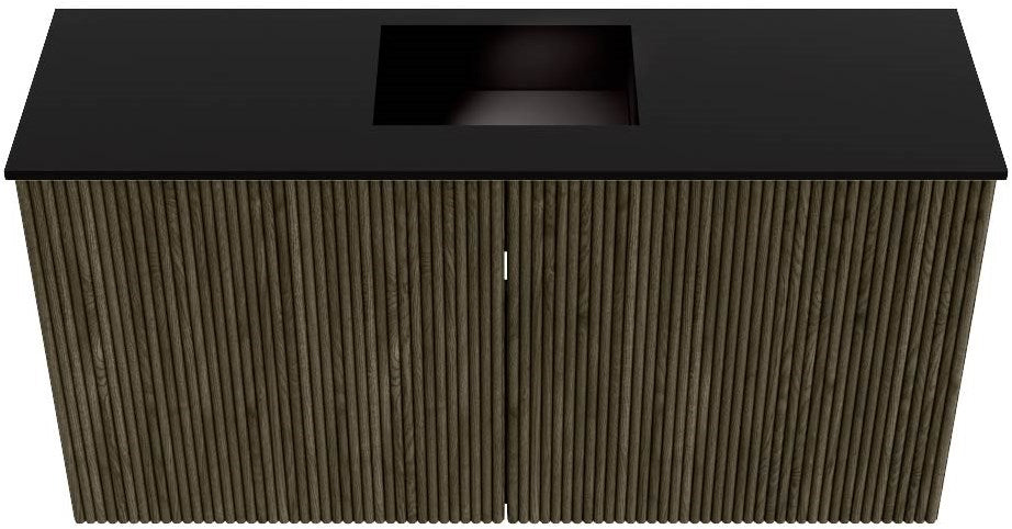 JOYA 80cm toiletmeubel kleur Shadow. Wastafel FAYE positie Midden Zonder kraangat kleur Urban.