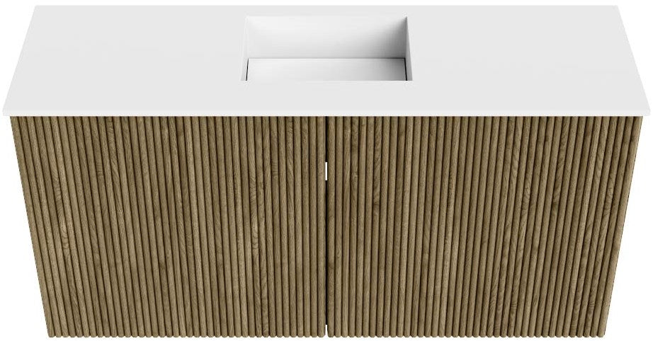 JOYA 80cm toiletmeubel kleur Dusk. Wastafel FAYE positie Midden 1 kraangat kleur Talc.