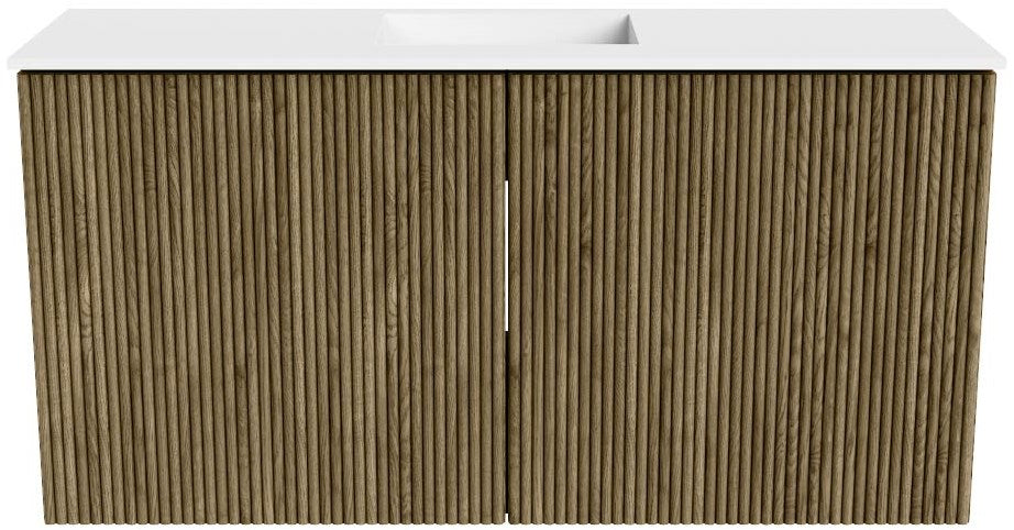 JOYA 80cm toiletmeubel kleur Dusk. Wastafel FAYE positie Midden 1 kraangat kleur Talc.