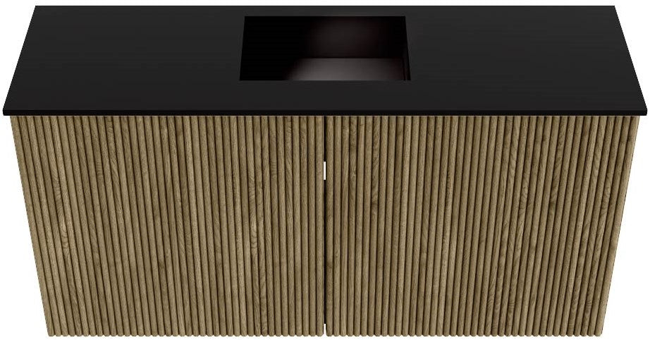 JOYA 80cm toiletmeubel kleur Dusk. Wastafel FAYE positie Midden 1 kraangat kleur Urban.