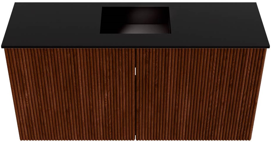 JOYA 80cm toiletmeubel kleur Ruby. Wastafel FAYE positie Midden 1 kraangat kleur Urban.