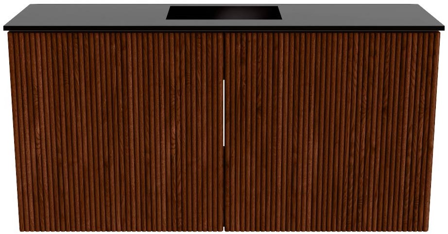 JOYA 80cm toiletmeubel kleur Ruby. Wastafel FAYE positie Midden 1 kraangat kleur Urban.