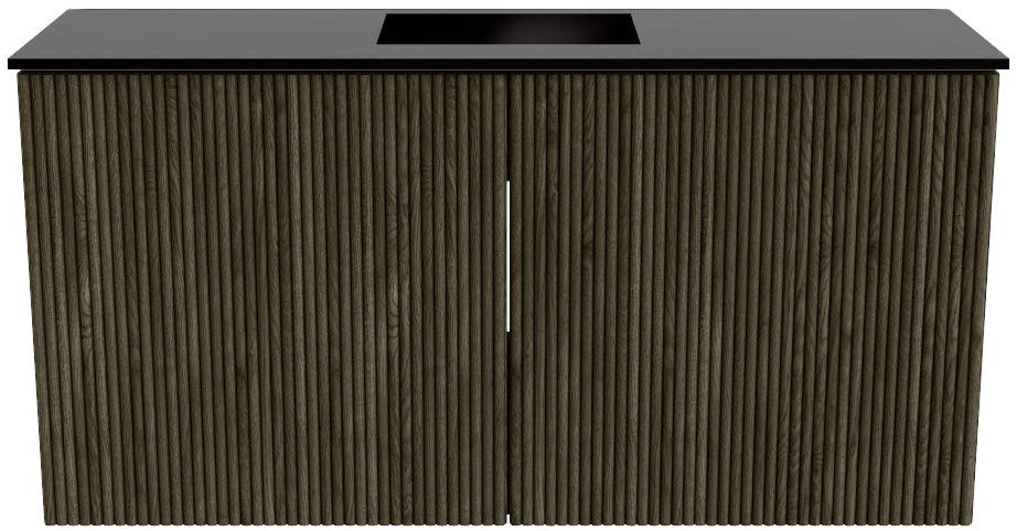 JOYA 80cm toiletmeubel kleur Shadow. Wastafel FAYE positie Midden 1 kraangat kleur Urban.