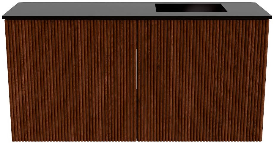 JOYA 80cm toiletmeubel kleur Ruby. Wastafel FAYE positie Rechts 1 kraangat kleur Urban.