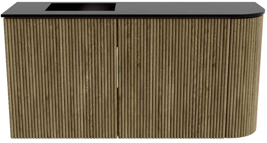 JOYA 81,6cm toiletmeubel ronding rechts kleur Dusk. Wastafel FAYE positie Links 1 kraangat kleur Urban.