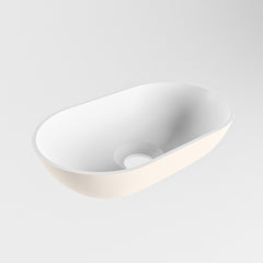 MONDIAZ POOLE solid surface opzetkom kleur Linen | Talc. Afmeting 30x18x8cm
