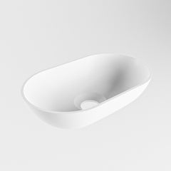 MONDIAZ POOLE solid surface opzetkom kleur Talc | Talc. Afmeting 30x18x8cm