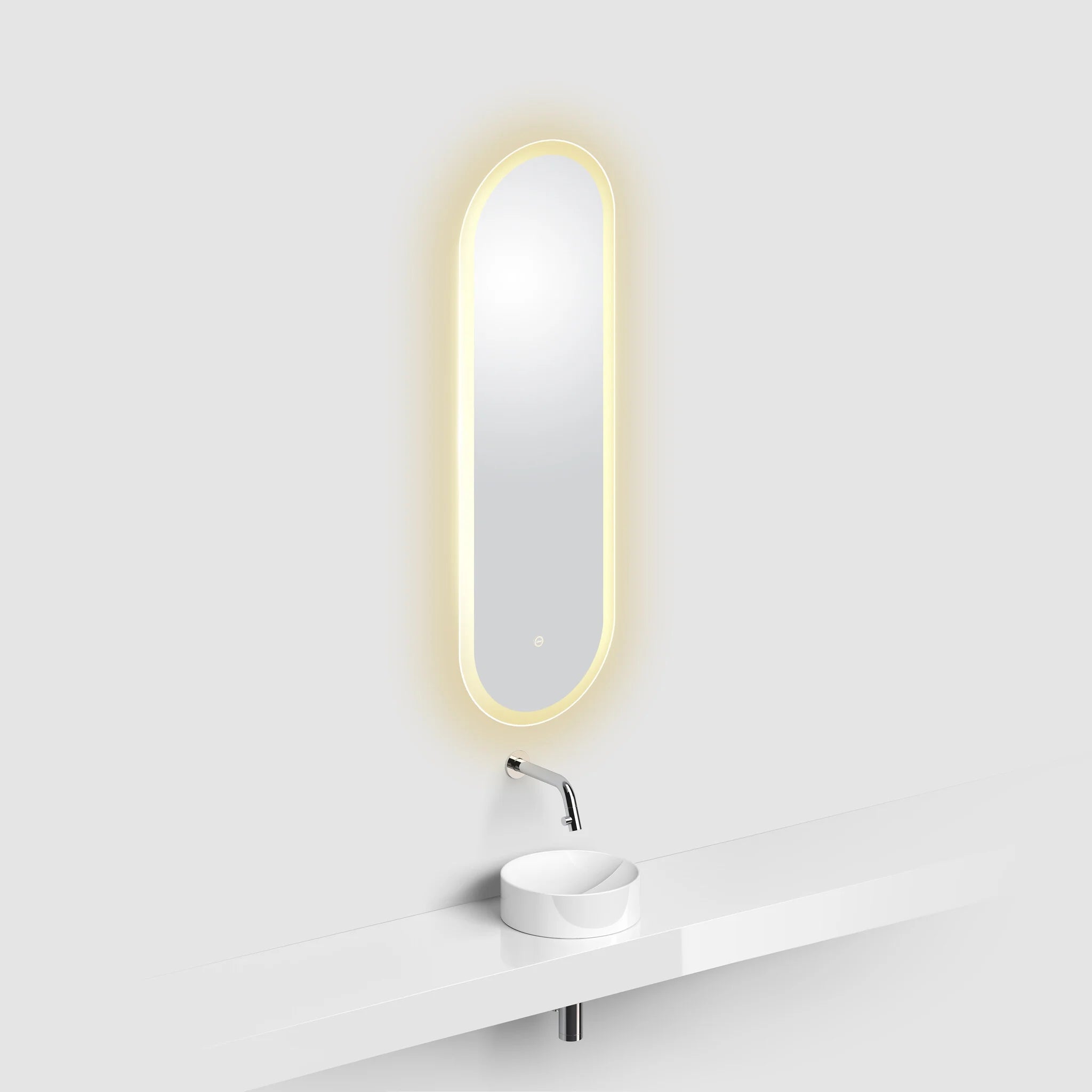 Clou Look at Me ovale spiegel - met satijnrand en LED-verlichting - 28x90cm