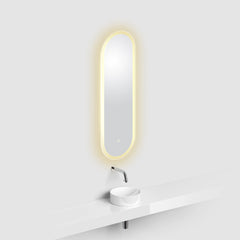 Clou Look at Me ovale spiegel - met satijnrand en LED-verlichting - 28x90cm