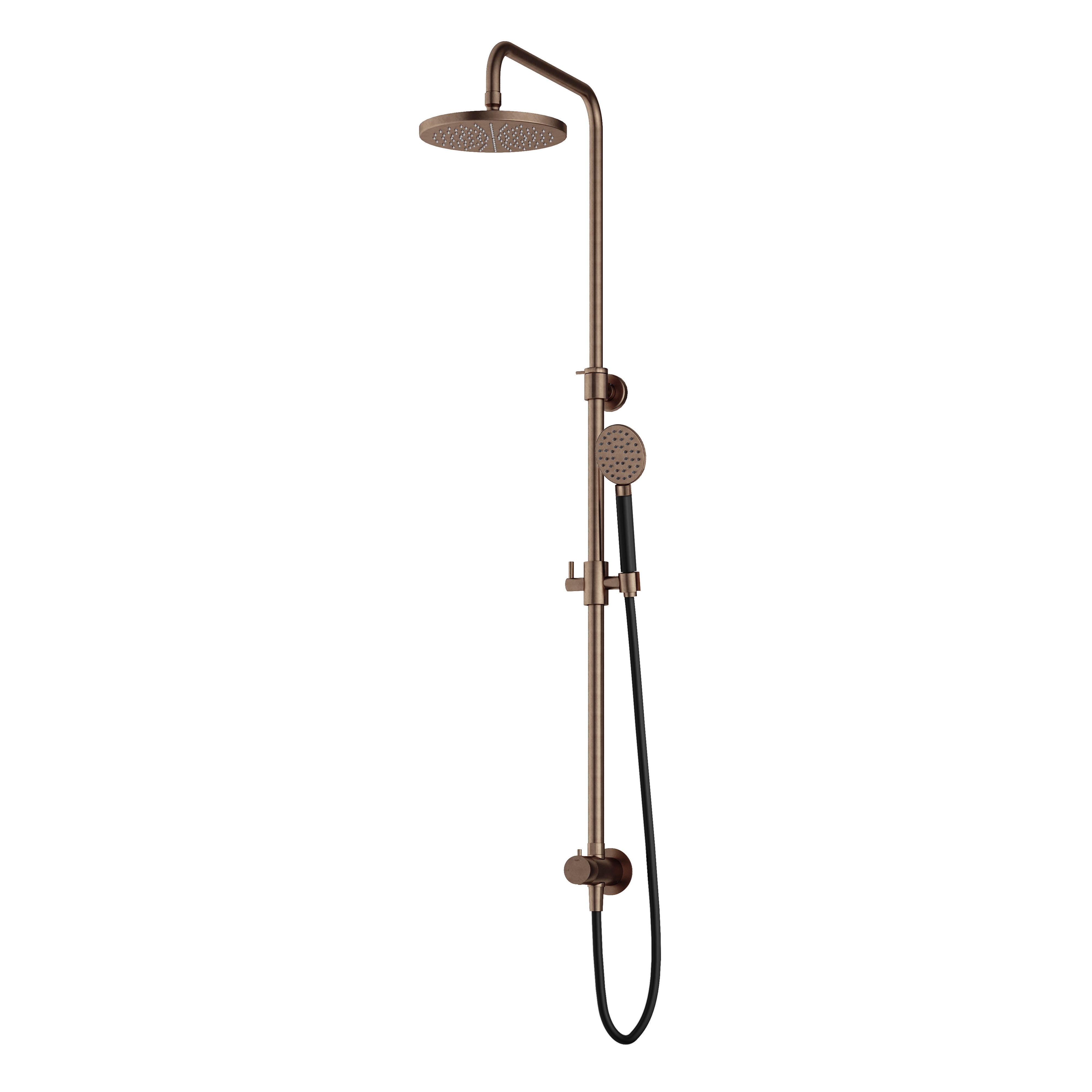 Hotbath Cobber M438 stortdoucheset, hoofddouche 20cm - doucheslang met ronde handdouche - Geborsteld Koper
