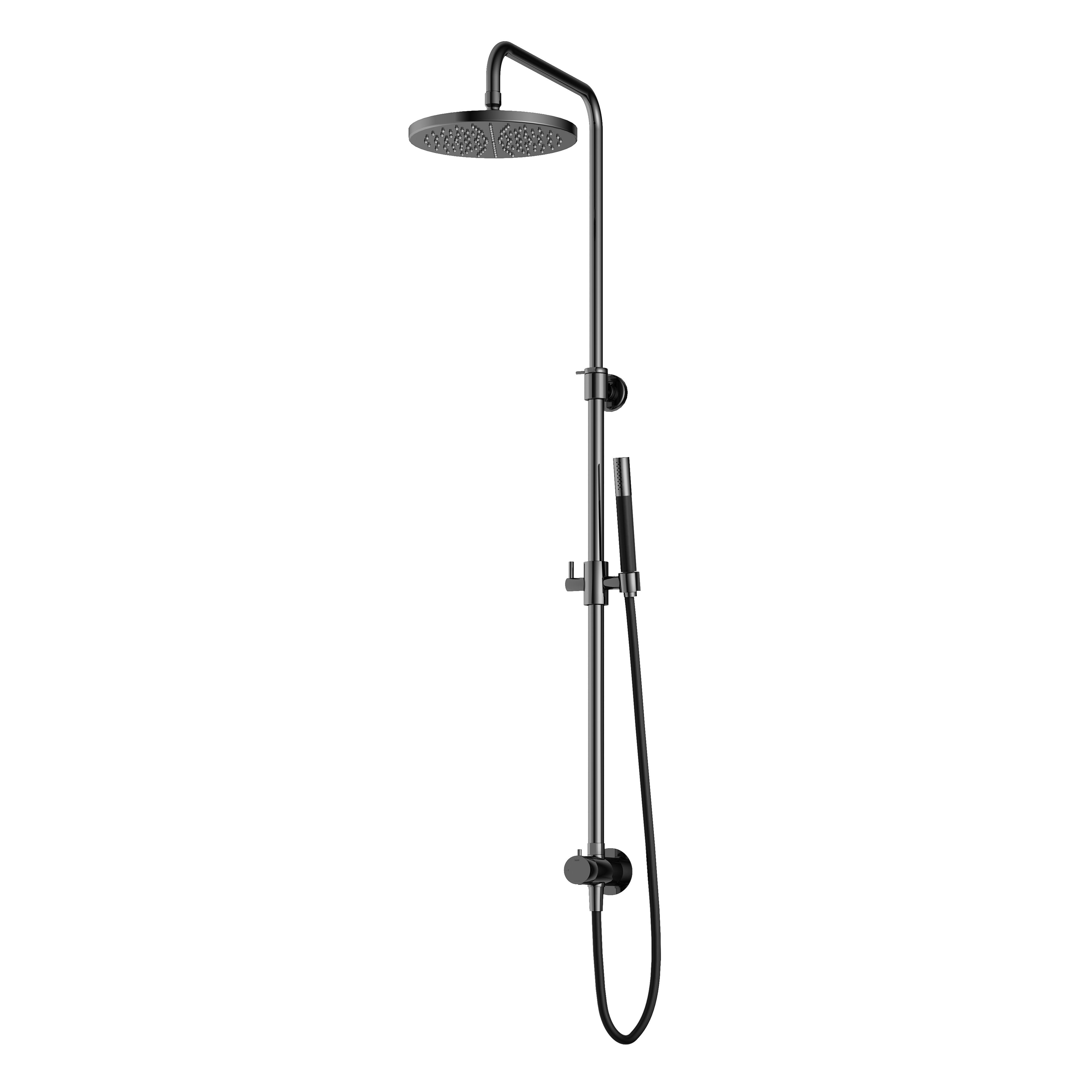 Hotbath Cobber M438 stortdoucheset, hoofddouche 30cm - doucheslang met staaf handdouche - Gepolijst Messing PVD