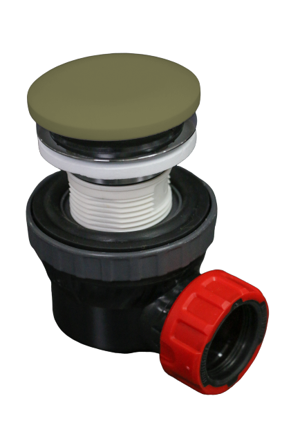 MONDIAZ Ruimte besparende click sifon 6,7cm hoog Solid surface rond Army