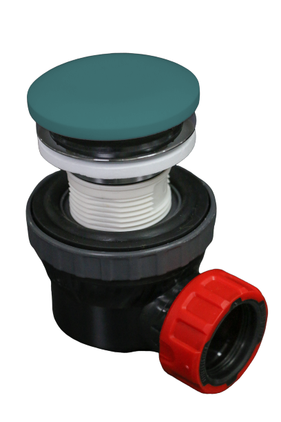 MONDIAZ Ruimte besparende click sifon 6,7cm hoog Solid surface rond Smag