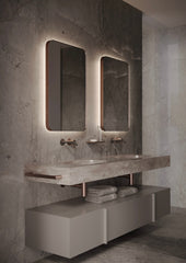 Martens Design Vegas spiegel 45x90cm - LED verlichting rondom - Mat Zwart - VEG450