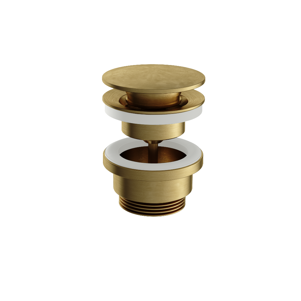 Hotbath Archie AR708 niet-afsluitbare plug rond RVS 316 - Geborsteld Messing PVD