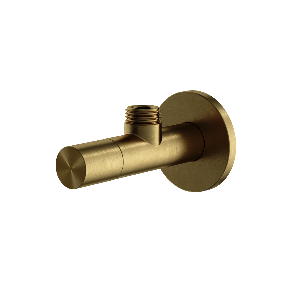 Hotbath Archie AR2002 hoekstopkraan met filter rond RVS 316 - Geborsteld Messing PVD