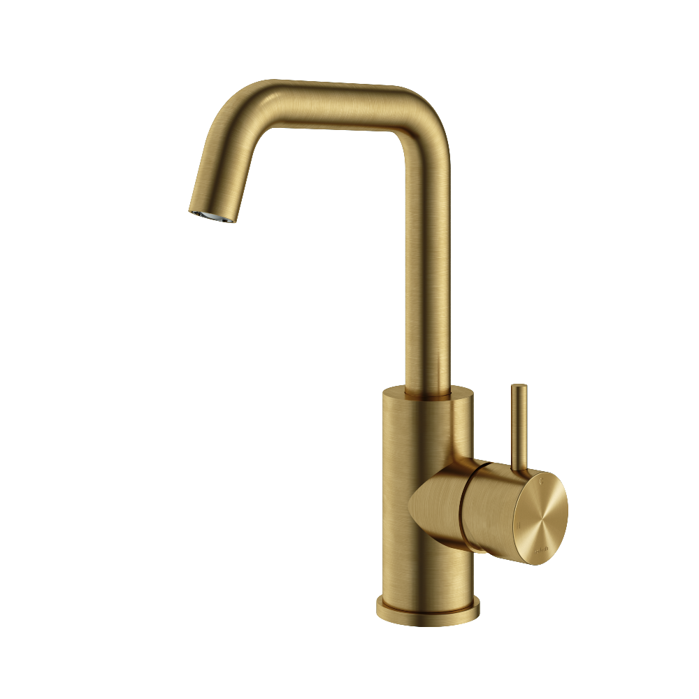 Hotbath Archie AR014 wastafelkraan RVS 316 - Geborsteld Messing PVD
