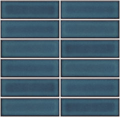 The Mosaic Factory Barcelona Mozaiek Tegel Rechthoek - Azure Blue Speckle Porselein Geglazuurd 291x297 mm