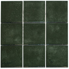 The Mosaic Factory Kasba Mozaïek Tegel Vierkant - Forest Green Glanzend Porselein 297x297 mm