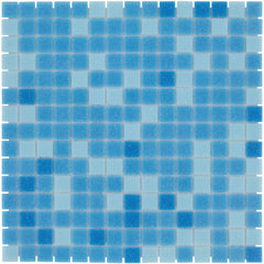 The Mosaic Factory Amsterdam Mozaiek Tegel Vierkant - Blauw Mix Glas Basic 322x322 mm