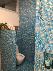 The Mosaic Factory Amsterdam Mozaiek Tegel Vierkant - Blauw Mix Glas Basic 322x322 mm