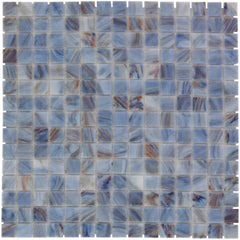 The Mosaic Factory Amsterdam Mozaiek Tegel Vierkant - Cyaan Glas Goud Serie 322x322 mm