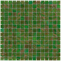The Mosaic Factory Amsterdam Mozaiek Tegel Vierkant - Groen Glas Goud Serie 322x322 mm