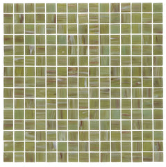 The Mosaic Factory Amsterdam Mozaiek Tegel Vierkant - Licht Groen Glas Goud Serie 322x322 mm
