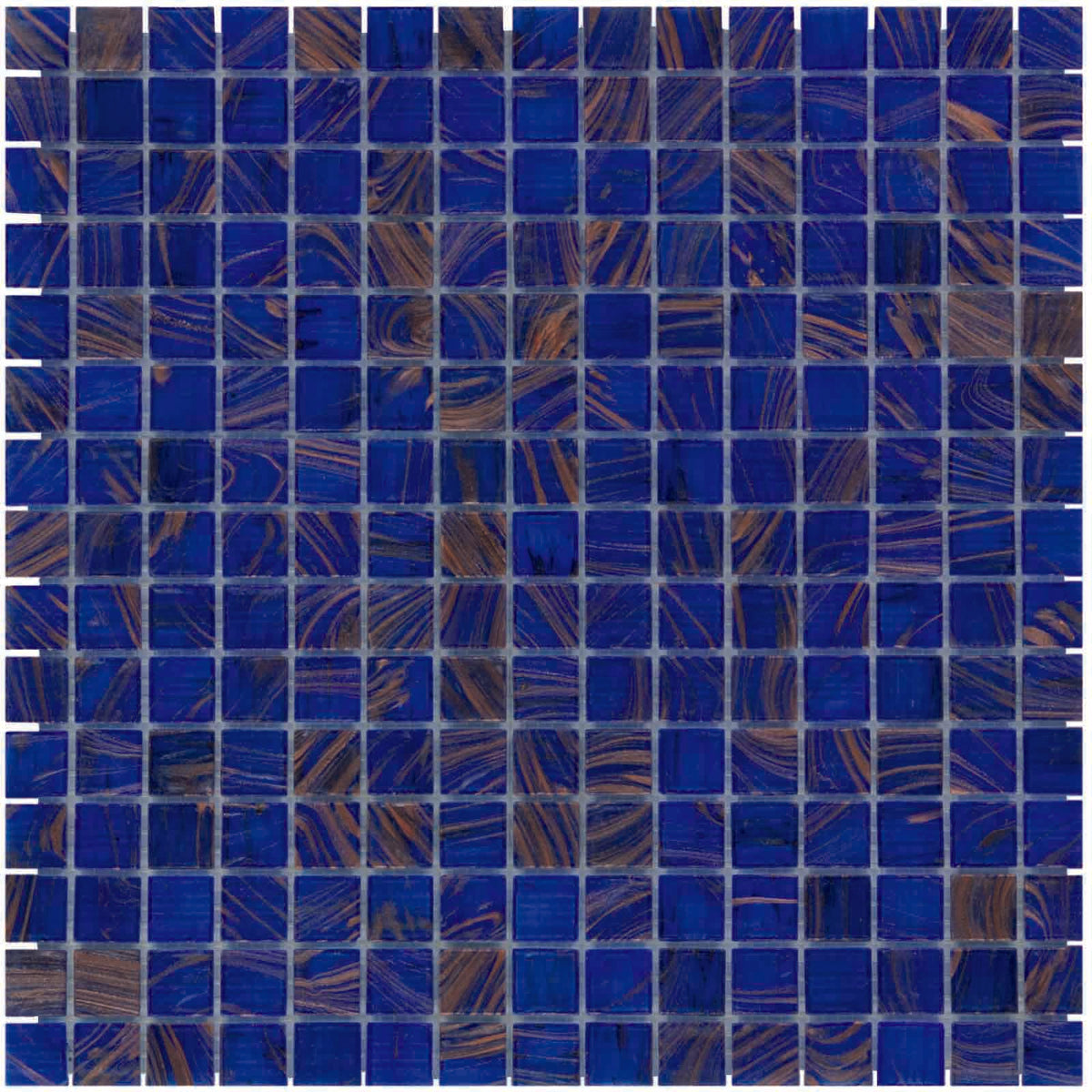 The Mosaic Factory Amsterdam Mozaiek Tegel Vierkant - Midden Blauw Glas Goud Serie 322x322 mm
