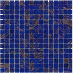 The Mosaic Factory Amsterdam Mozaiek Tegel Vierkant - Midden Blauw Glas Goud Serie 322x322 mm