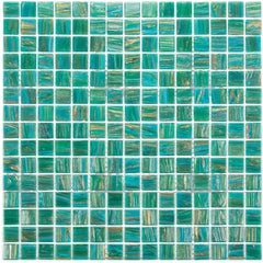 The Mosaic Factory Amsterdam Mozaiek Tegel Vierkant - Turquoise Glas Goud Serie 322x322 mm