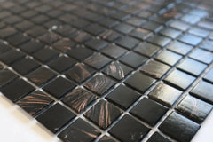 The Mosaic Factory Amsterdam Mozaiek Tegel Vierkant - Zwart en Goud mix Glas Goud Serie 322x322 mm