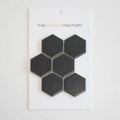The Mosaic Factory Barcelona Mozaiek Tegel Hexagon - Donker Grijs Porselein Geglazuurd 281x325 mm