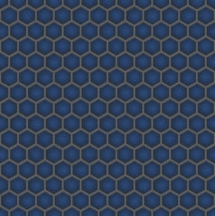 The Mosaic Factory Barcelona Mozaiek Tegel Hexagon - Kobalt blauw met rand Porselein Geglazuurd 260x300 mm