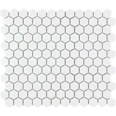 The Mosaic Factory Barcelona Mozaiek Tegel Hexagon - Wit Porselein Geglazuurd 260x300 mm