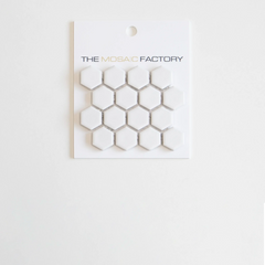 The Mosaic Factory Barcelona Mozaiek Tegel Hexagon - Wit Porselein Geglazuurd 260x300 mm