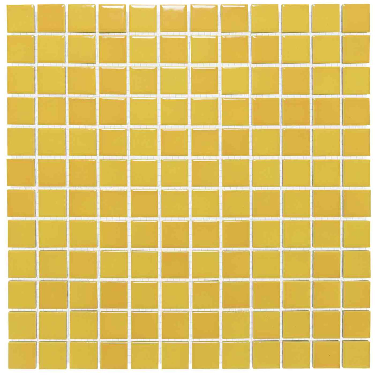 The Mosaic Factory Barcelona Mozaiek Tegel Vierkant - Geel gevlamd Porselein Geglazuurd 300x300 mm