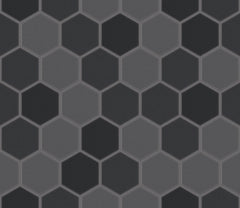 The Mosaic Factory London Mozaiek Tegel Hexagon - Donker Grijs Mix Porselein Ongeglazuurd, R11 281x325 mm